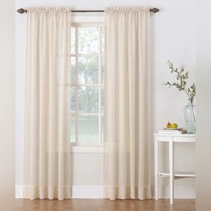 Ivory Crushed Sheer Voile Panel Pairs (2) 51x84  By Casey